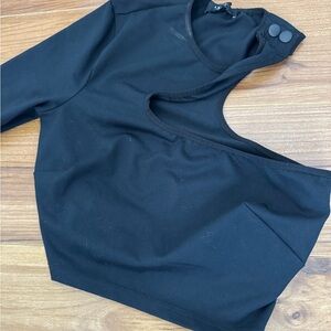 bebe Black Asymmetrical Crop Top